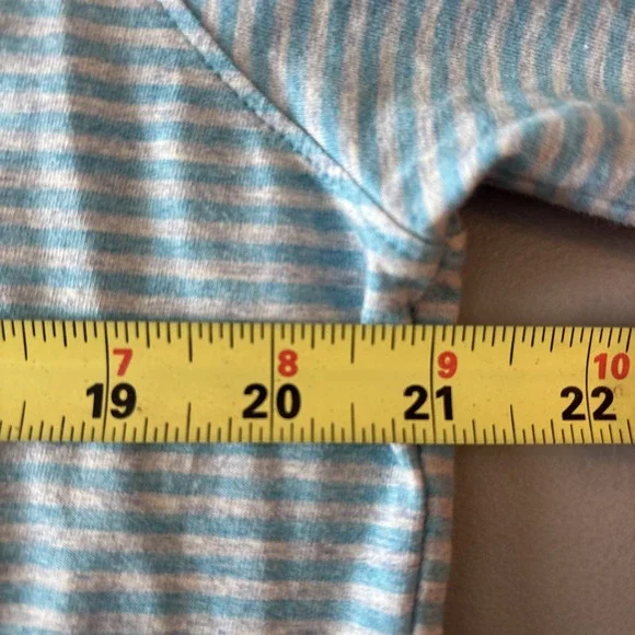 J McLaughlin Womens Sz M Shirt Pullover Striped 1/4 Zip Blue Gray Long Sleeve - Picture 9 of 9